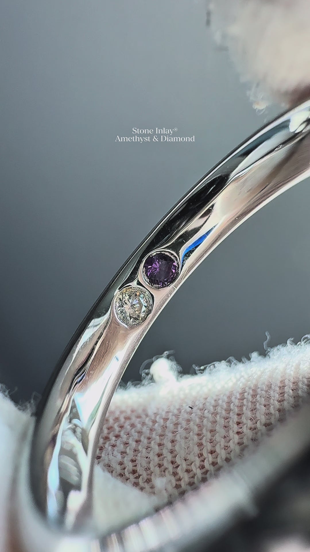 Custom Birthstone Inlay Band Ring – 3mm High Polish