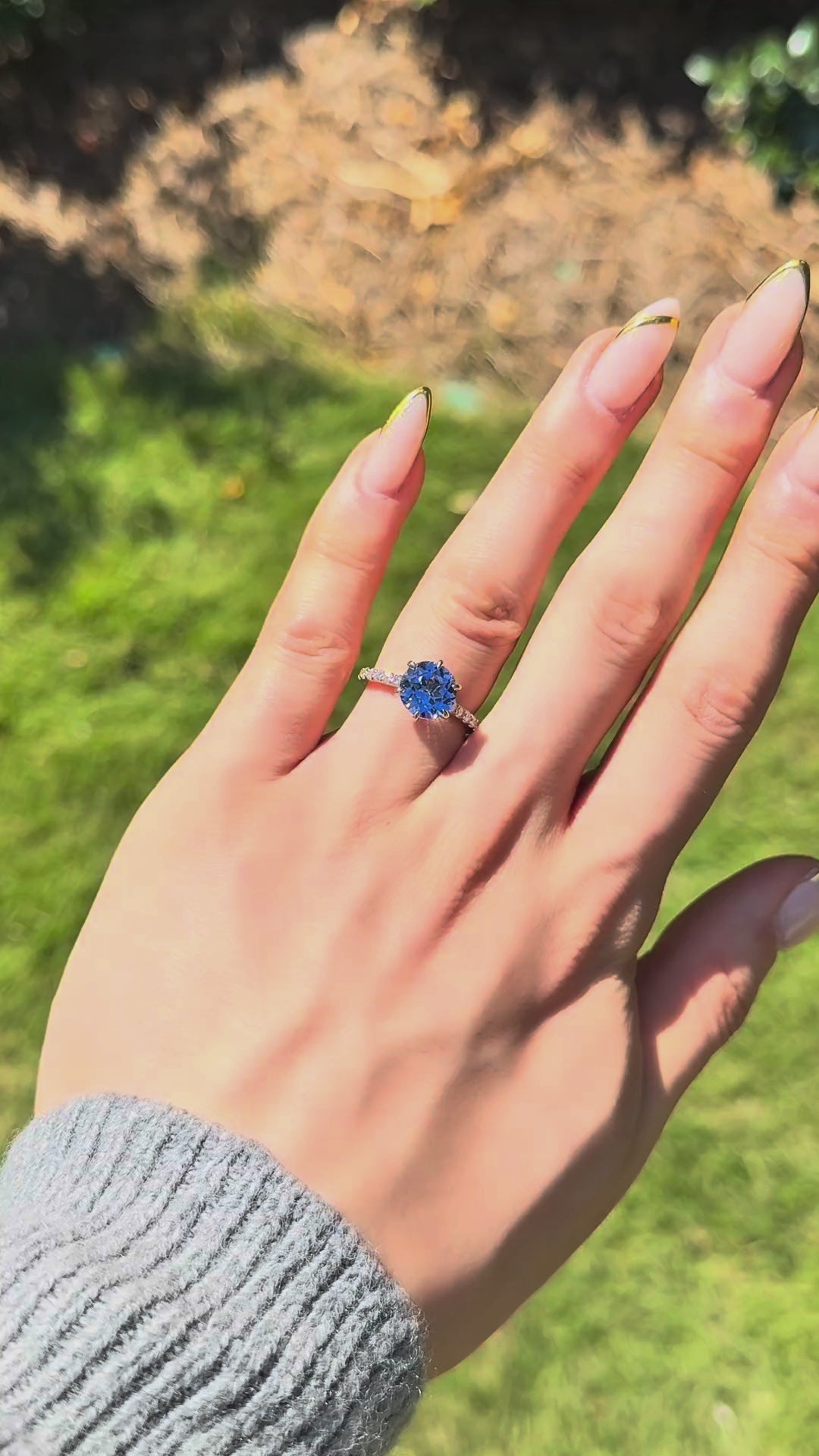 The Bluebell in 14K yellow gold — worn on the hand [ld m=y shot=wear]