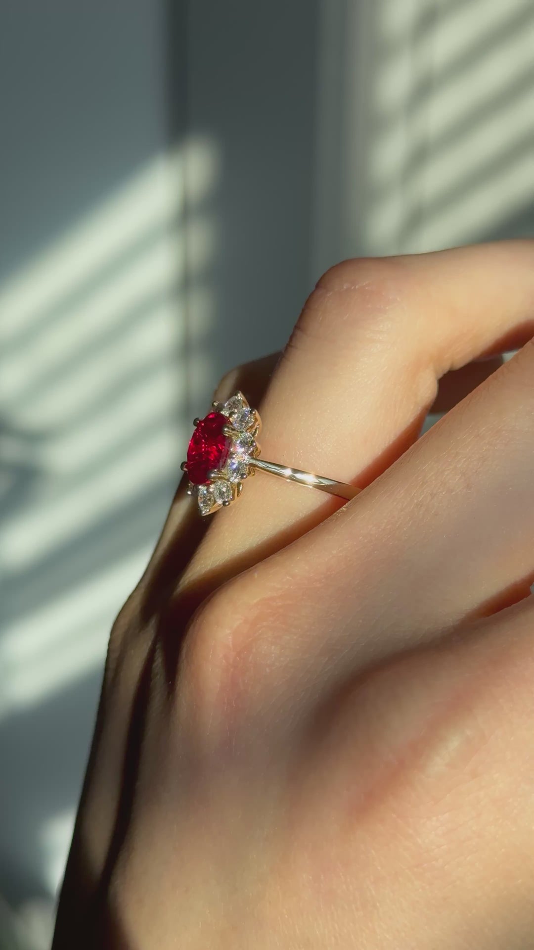 The Diana — Ruby Diamond Cluster Ring