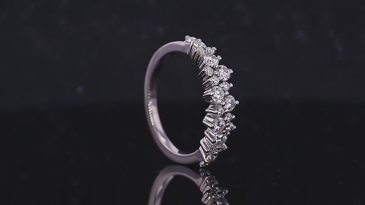 2.5mm Round Cut Moissanite Wedding Ring in 18K Solid White Gold
