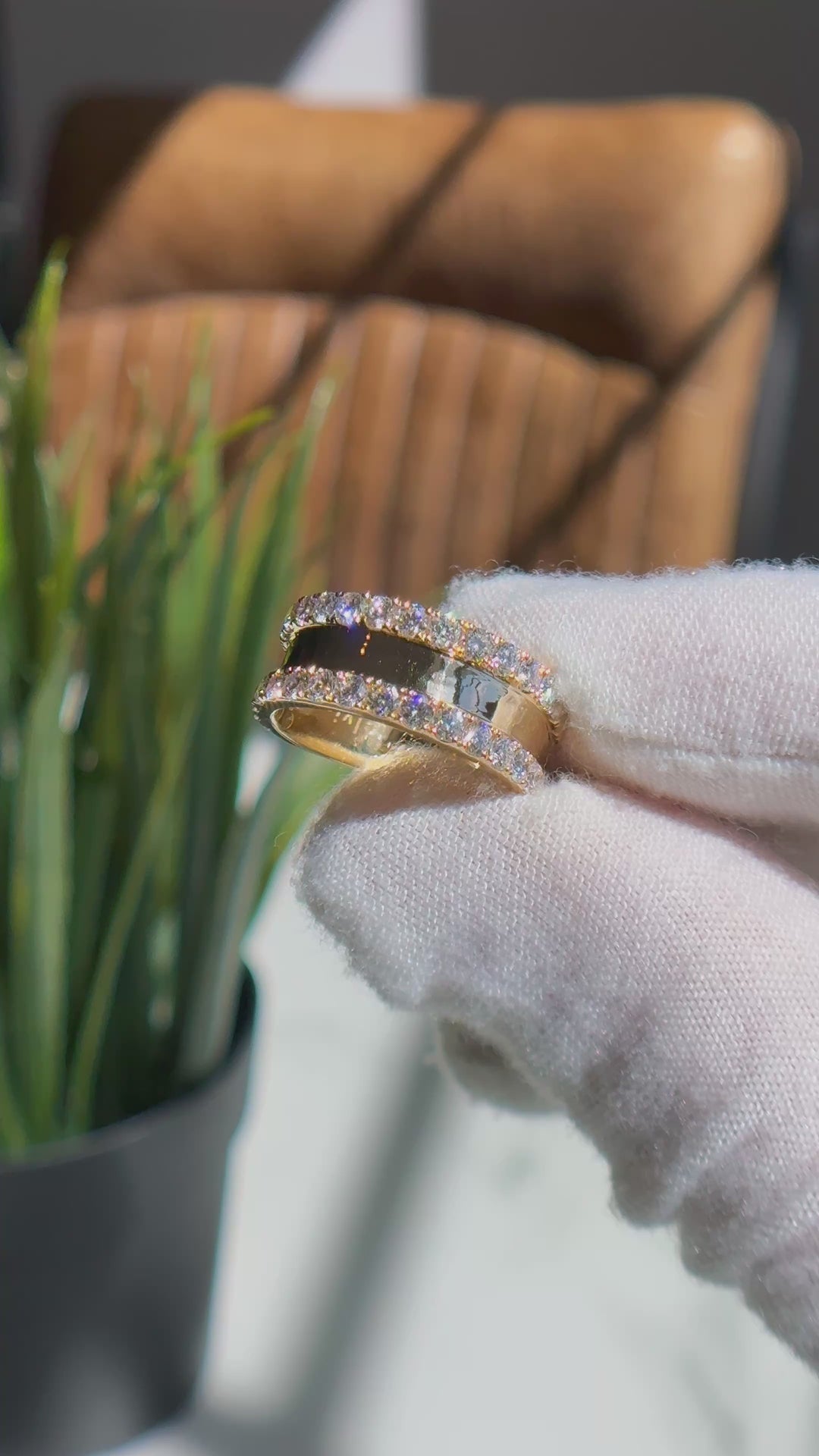 Customized™ 1.20ctw Two-Row Diamond Band Ring in Solid 14K White/Yellow Gold