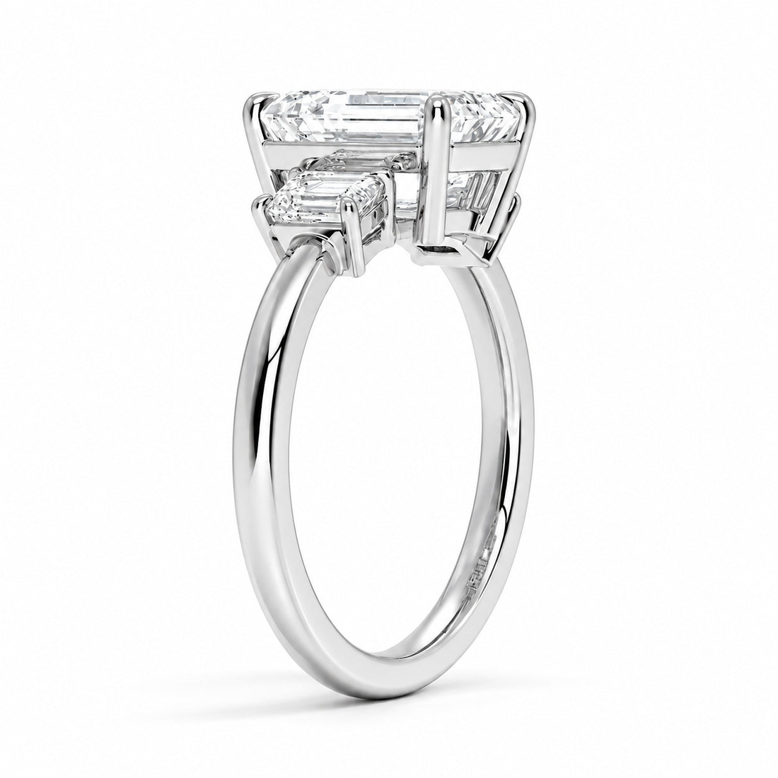 Prime Trilogy emerald-cut lab diamond three-stone ring, view 7