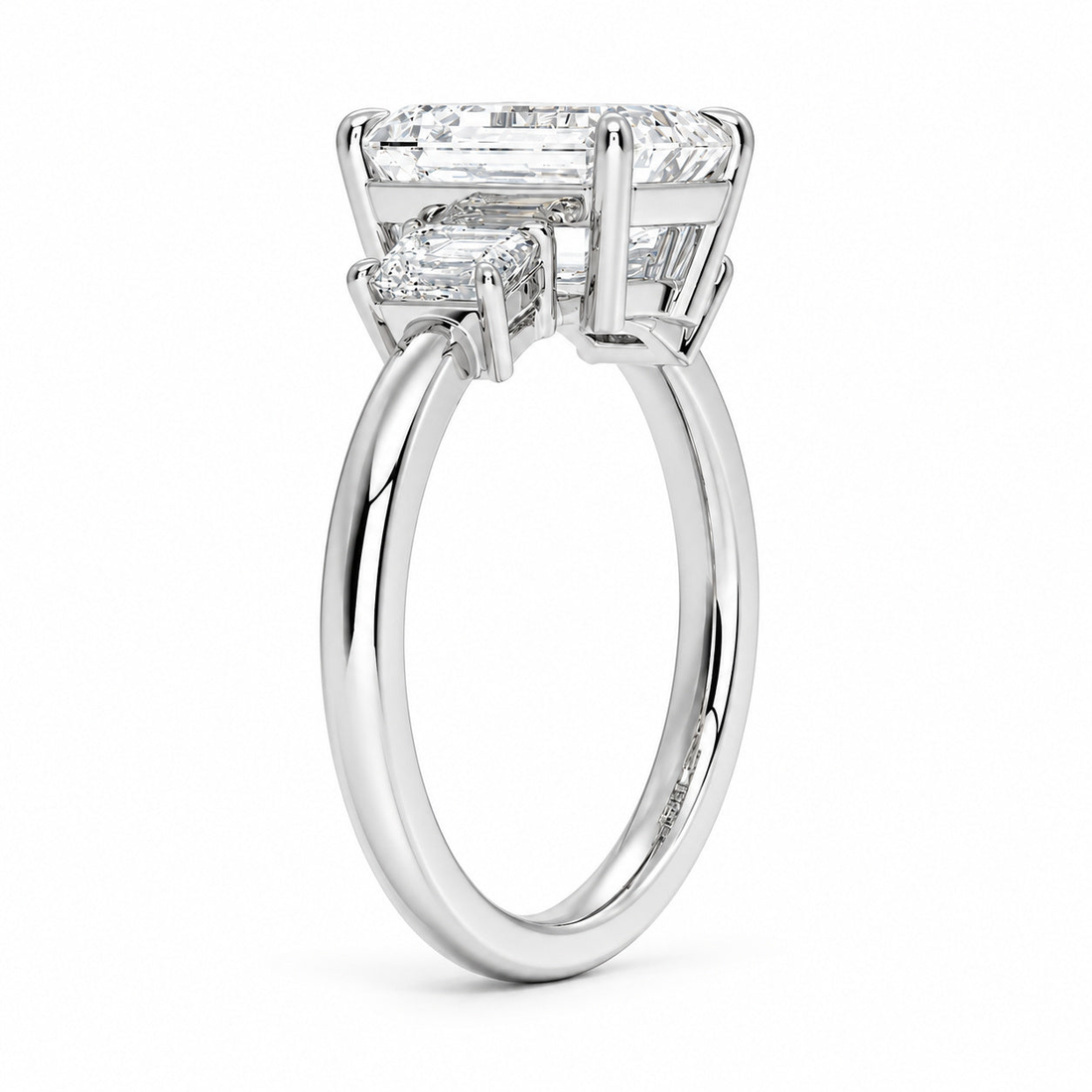 Prime Trilogy emerald-cut lab diamond three-stone ring, view 13