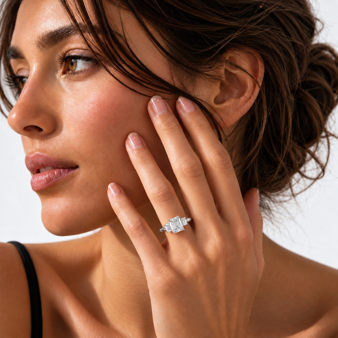 Prime Trilogy in 14K white gold, on the hand