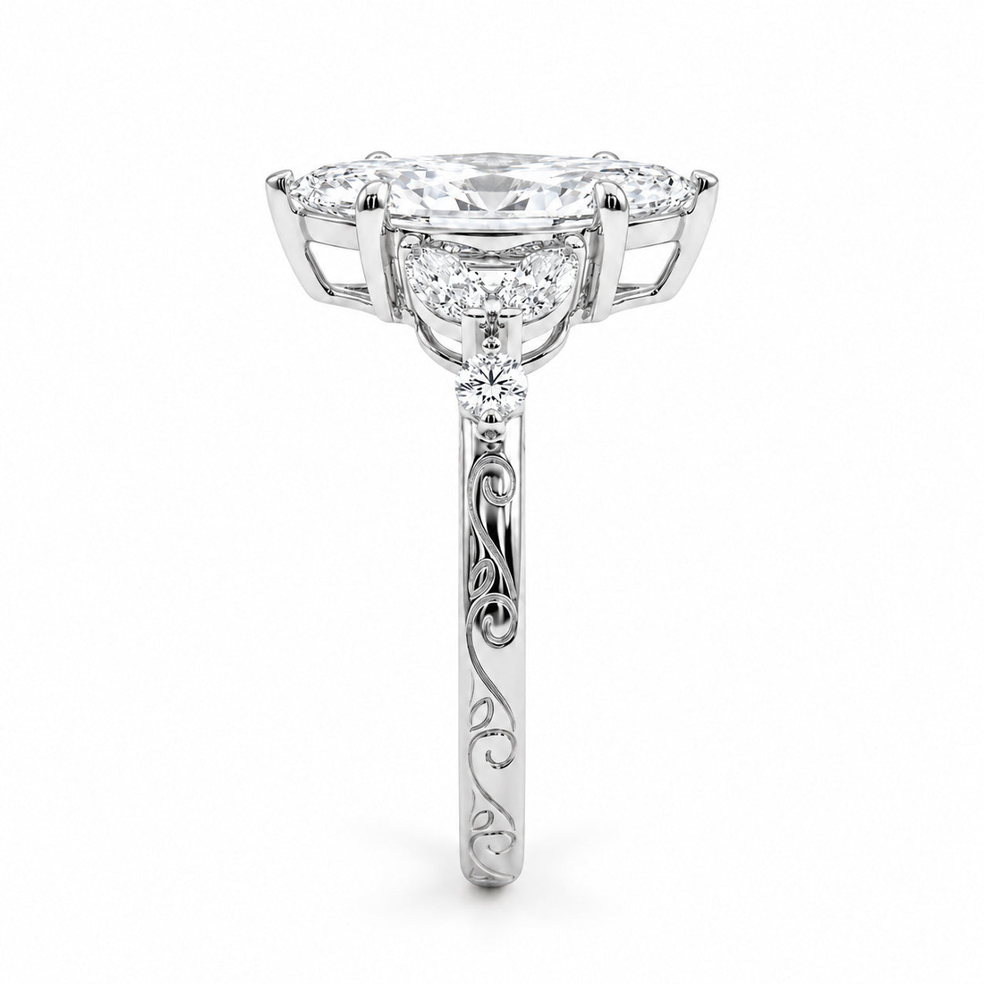 The Rapunzel marquise lab diamond engagement ring, view 7