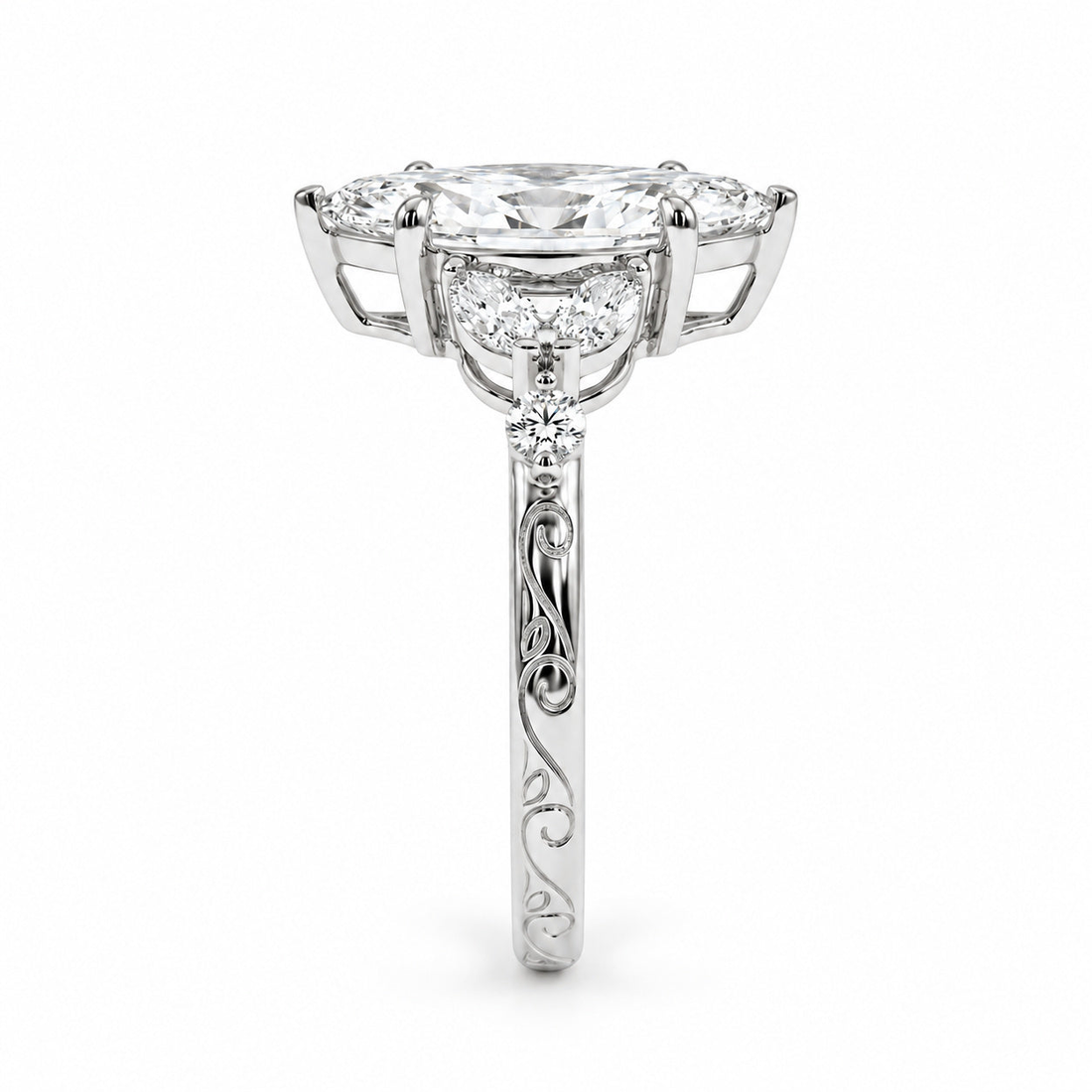 The Rapunzel marquise lab diamond engagement ring, view 11