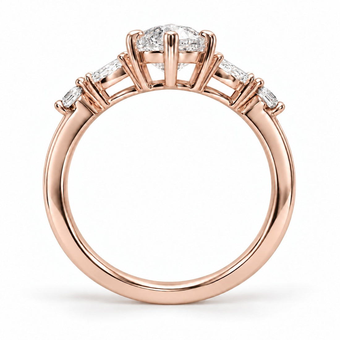 The Rapunzel in 14K rose gold, bridge detail