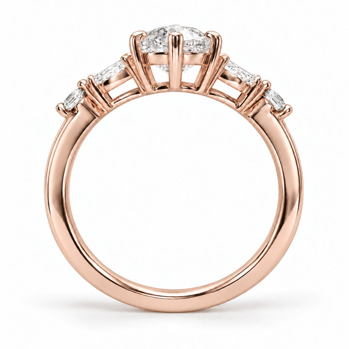 The Rapunzel in 14K rose gold, bridge detail