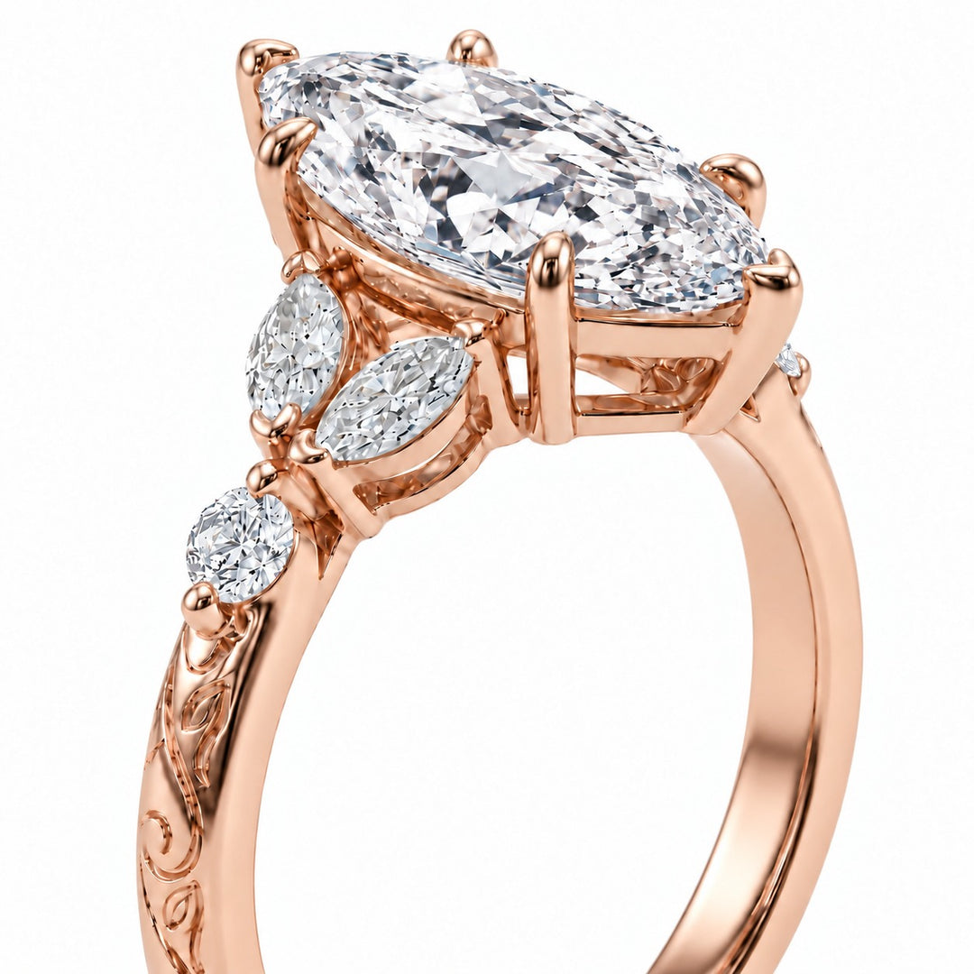 The Rapunzel in 14K rose gold, close-up detail