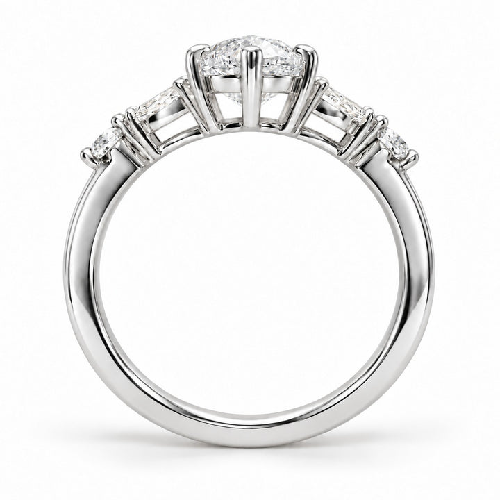 The Rapunzel in 14K white gold, bridge detail