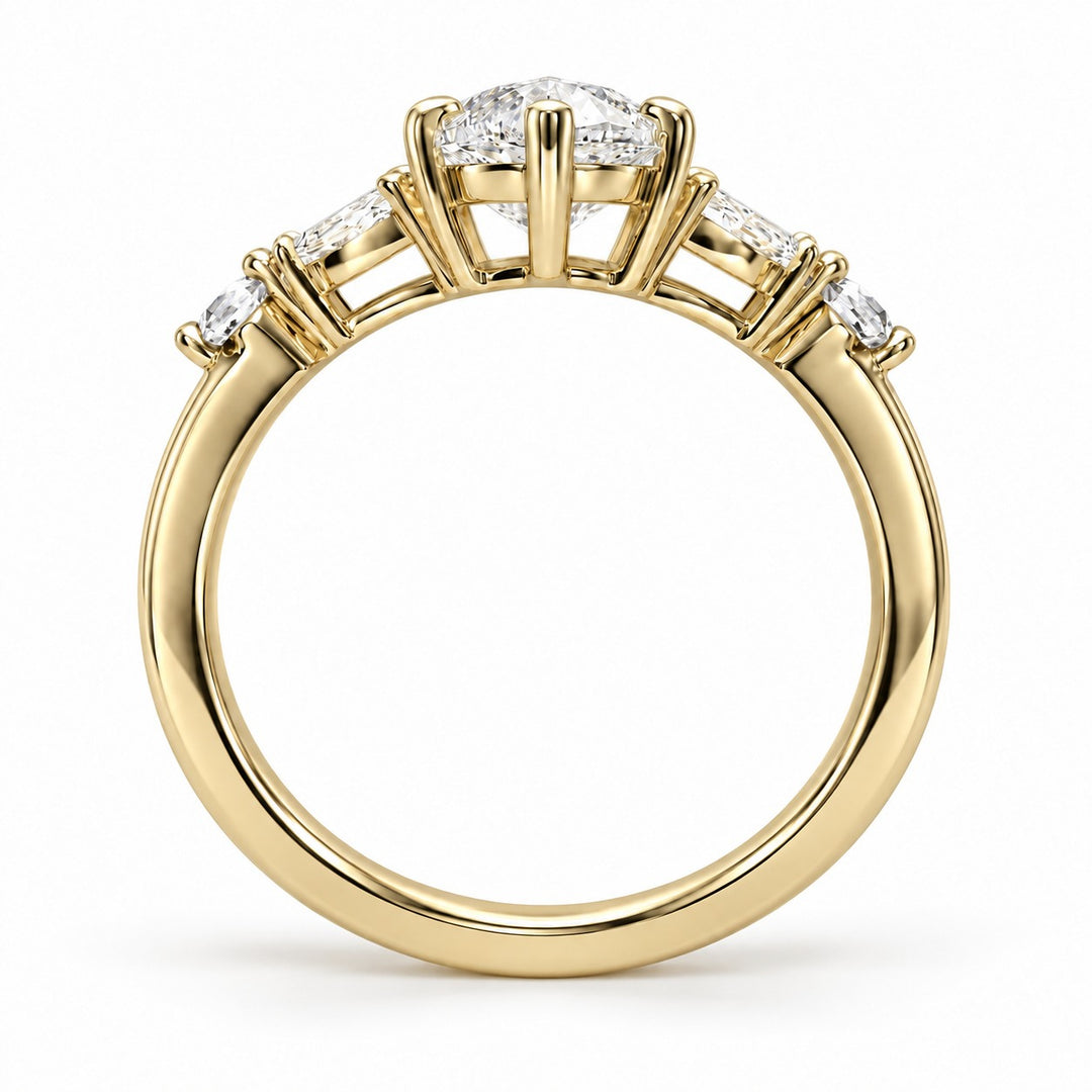 The Rapunzel in 14K yellow gold, bridge detail