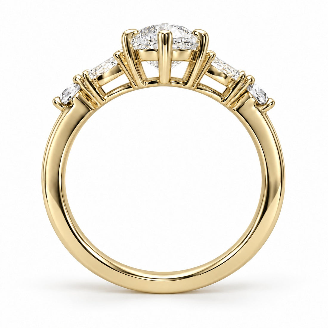 The Rapunzel in 14K yellow gold, bridge detail