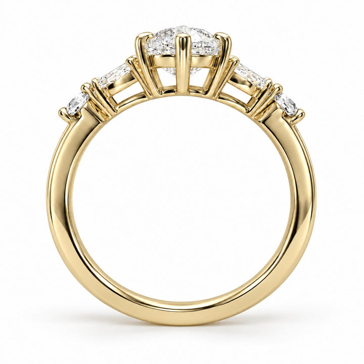 The Rapunzel in 14K yellow gold, bridge detail