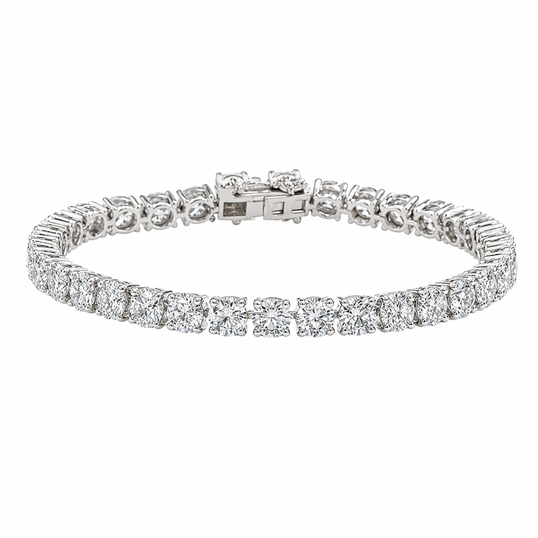Round Lab Diamond Tennis Bracelet in 14K White Gold
