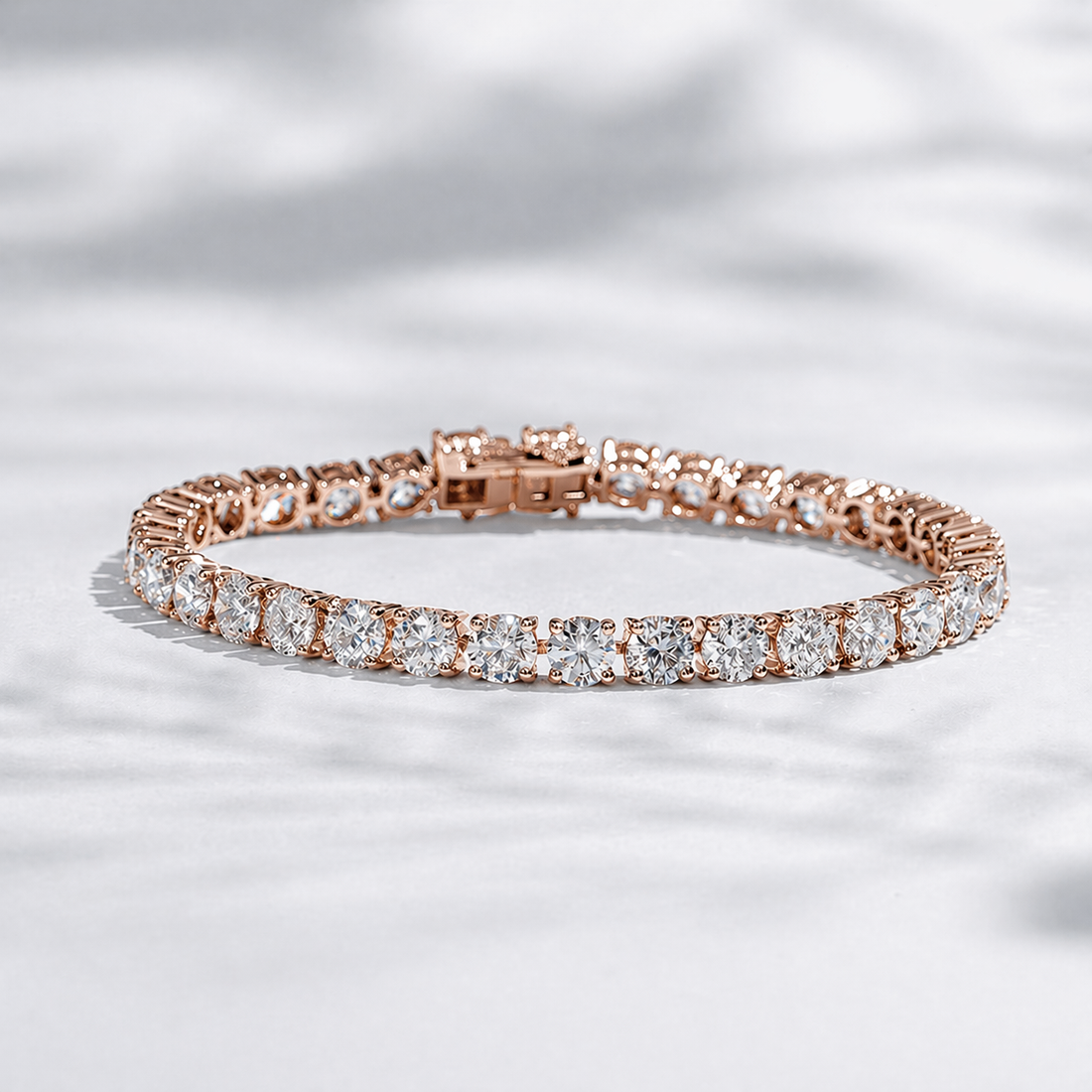 Round Lab Diamond Tennis Bracelet, view 8