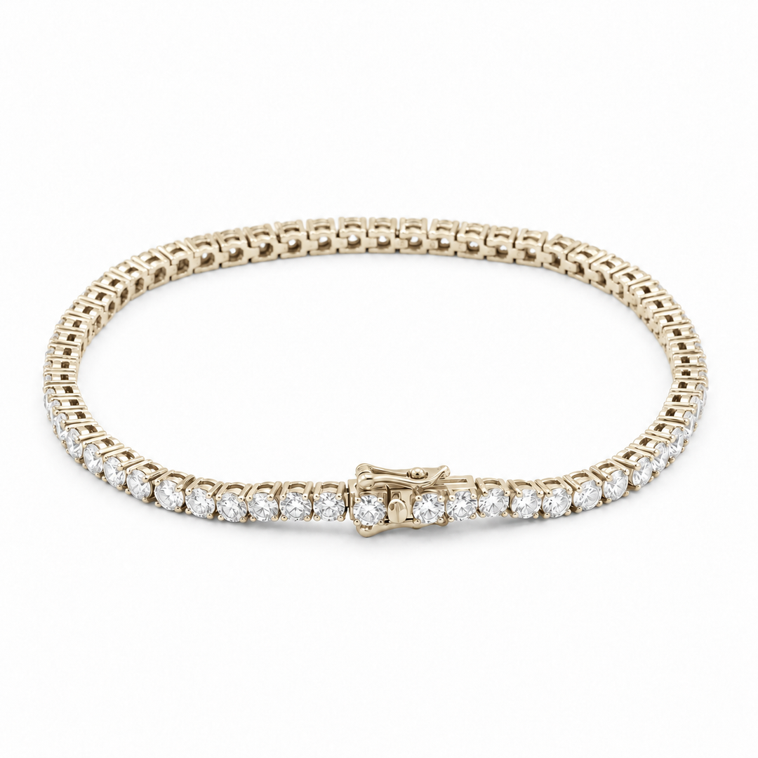 Round Lab Diamond Tennis Bracelet in 14K Yellow Gold