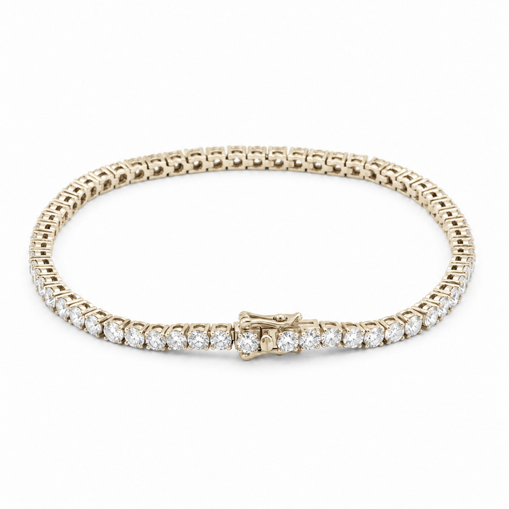 Round Lab Diamond Tennis Bracelet in 14K Yellow Gold