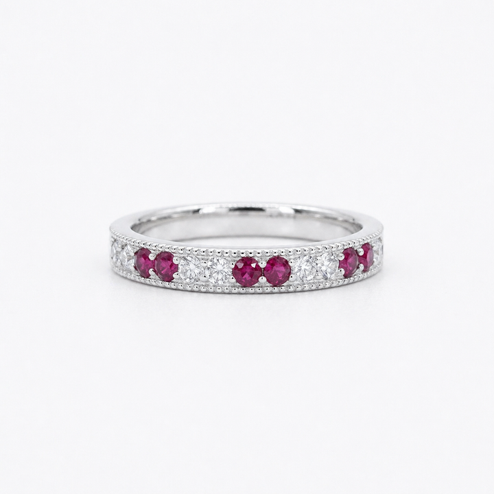 Ruby & Diamond Eternity Vintage Band (2.5mm, 1.25ctw)