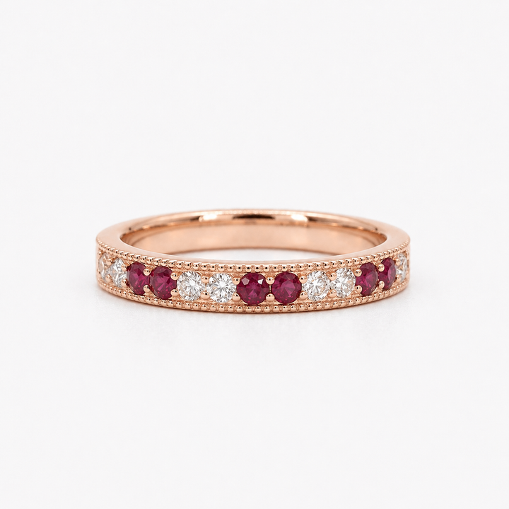 Ruby & Diamond Eternity Vintage Band (2.5mm, 1.25ctw)