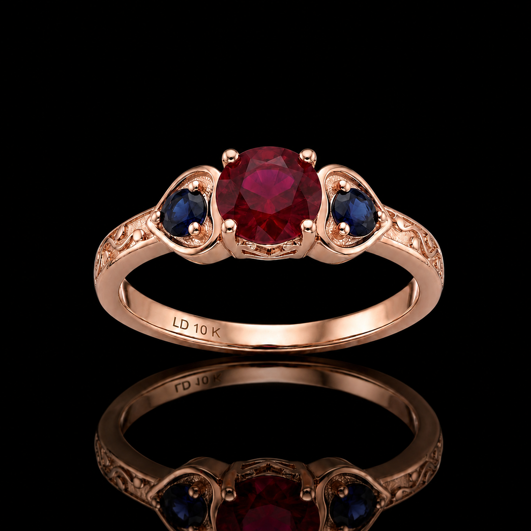 collection:ruby-ring-collection | Ruby ring on black background