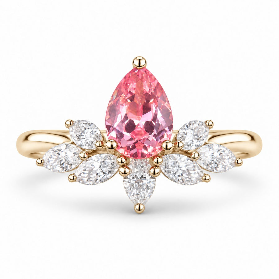 The Lily — Pink Sapphire Floral Ring