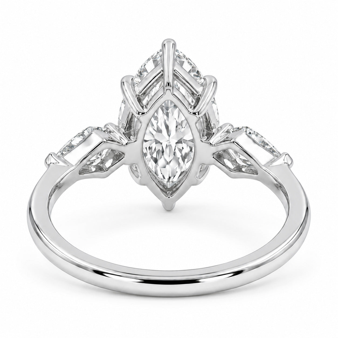 The Seraphine marquise lab diamond three-stone ring, view 13