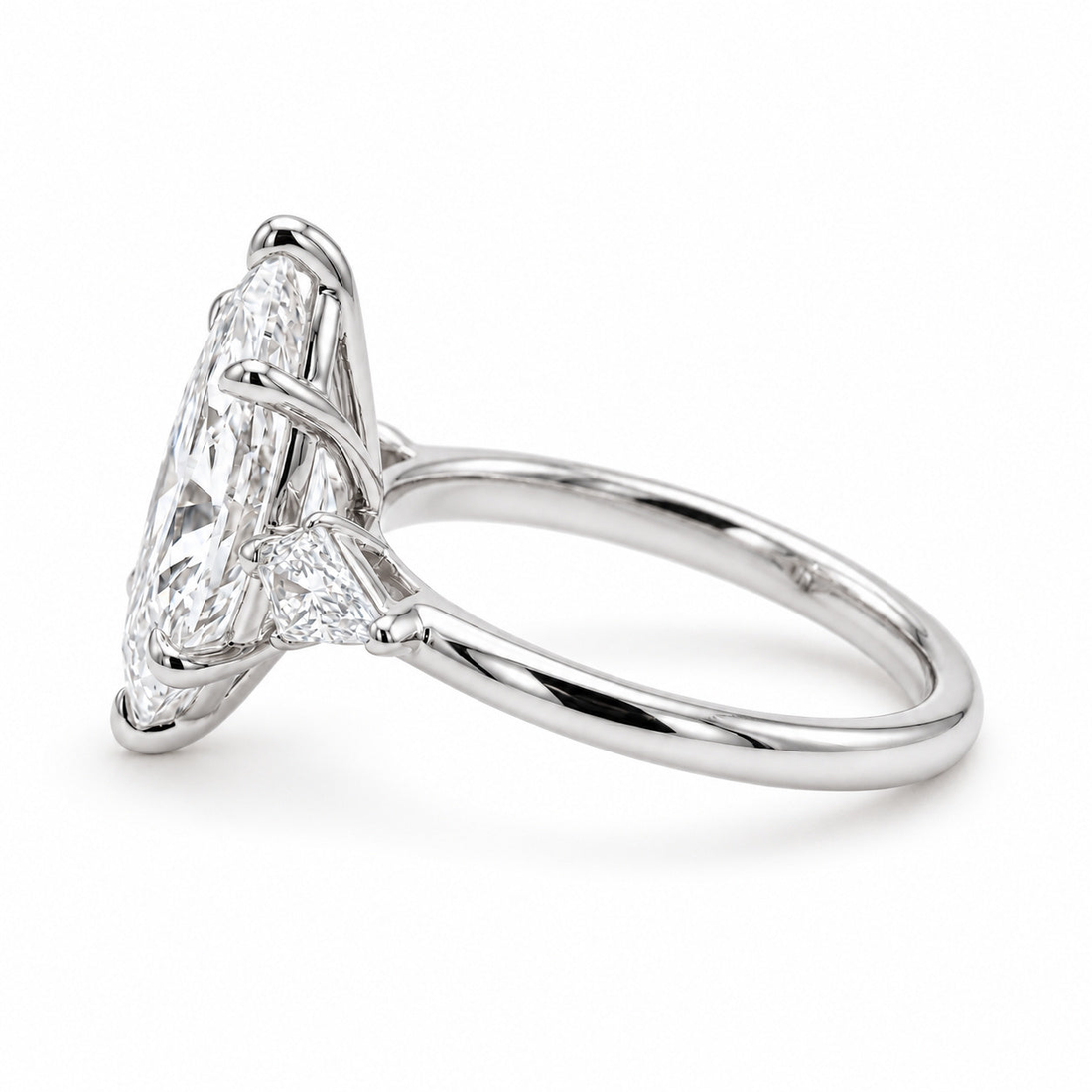 The Seraphine marquise lab diamond three-stone ring, view 12