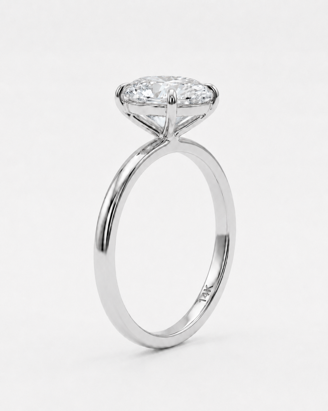 The Solen oval lab diamond solitaire ring, view 10