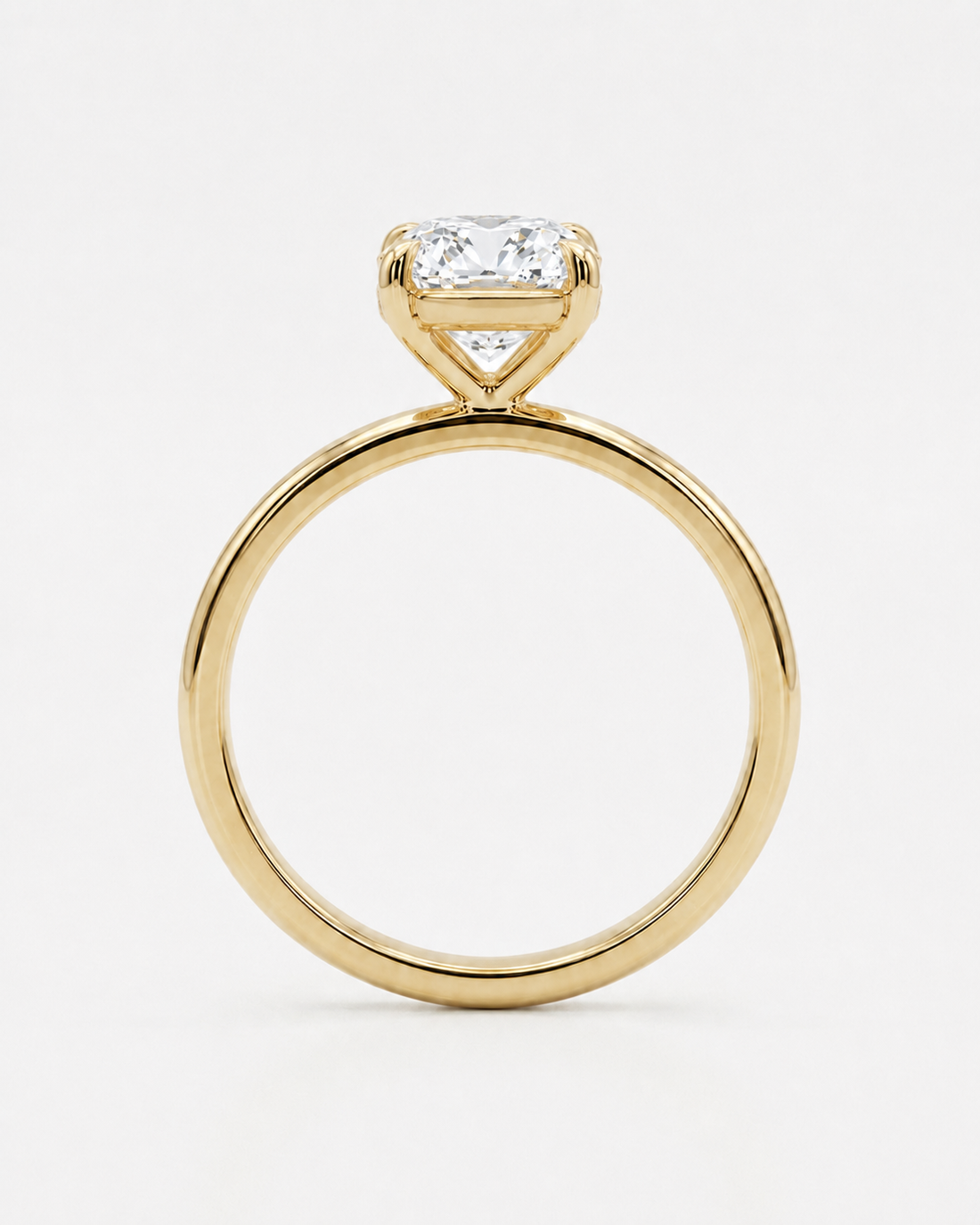 The Solen oval lab diamond solitaire ring, view 8