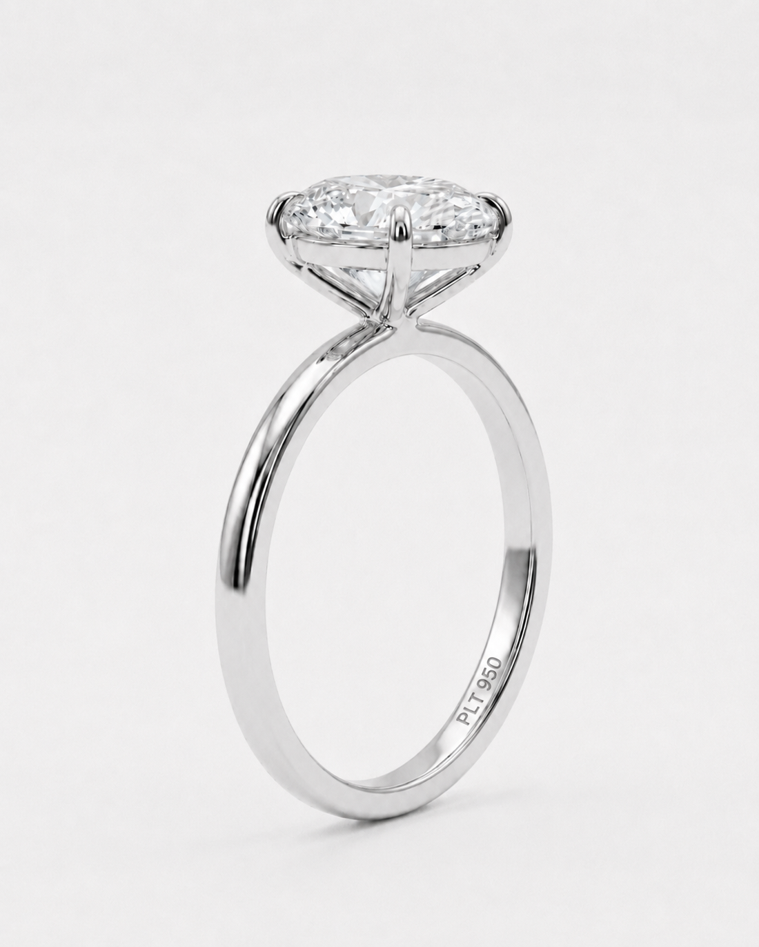 The Solen oval lab diamond solitaire ring, view 16