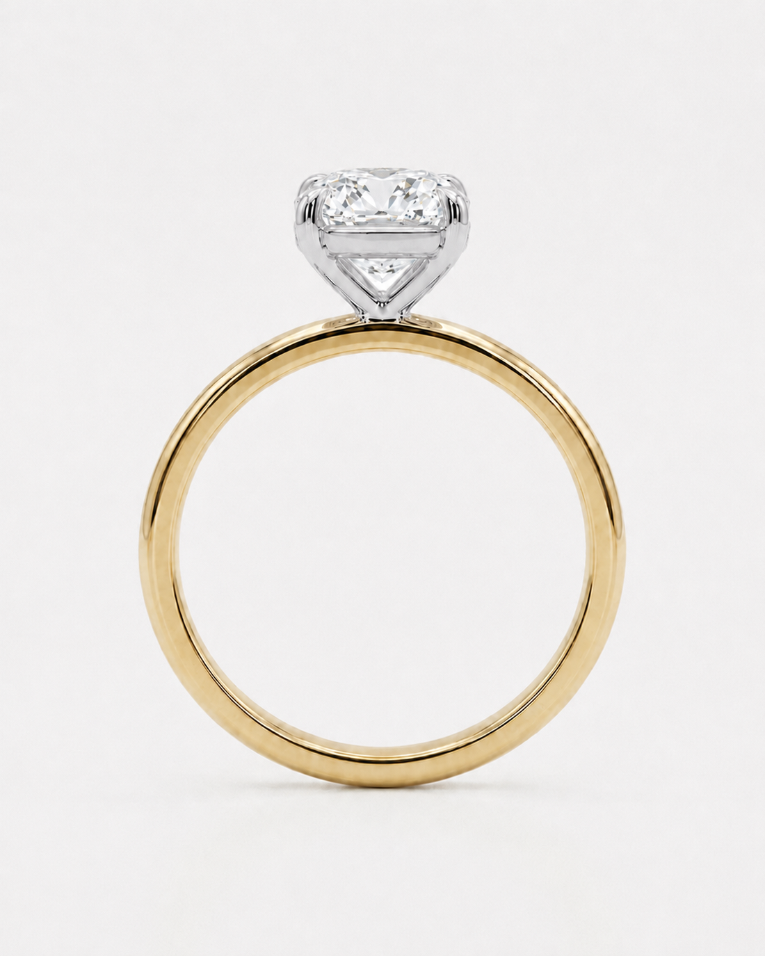 The Solen oval lab diamond solitaire ring, view 3
