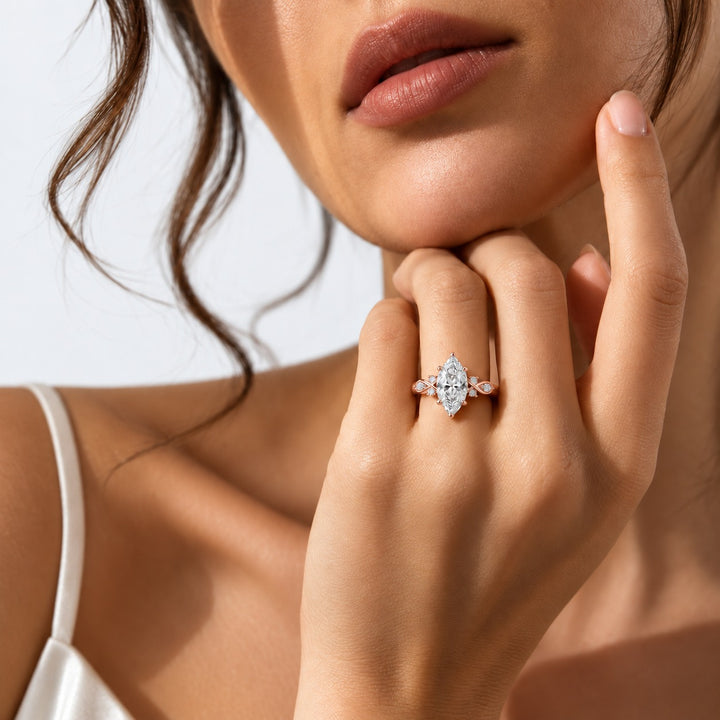 The Sovereign Crest in 14K rose gold, on the hand