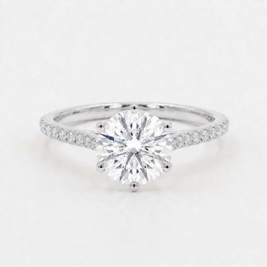 Tiffany Bold round lab diamond engagement ring in 14K white gold