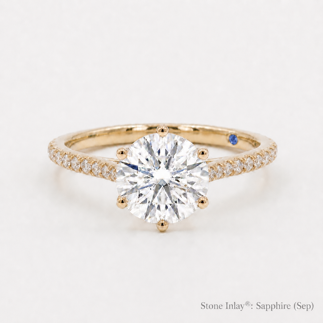 Tiffany Bold round lab diamond engagement ring in 14K yellow gold