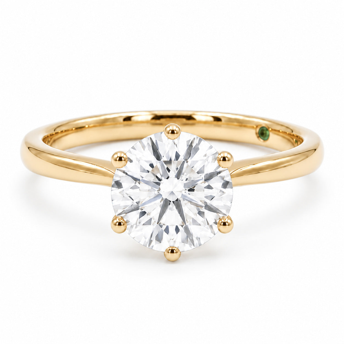 The Tiffany round lab diamond solitaire ring in 14K yellow gold