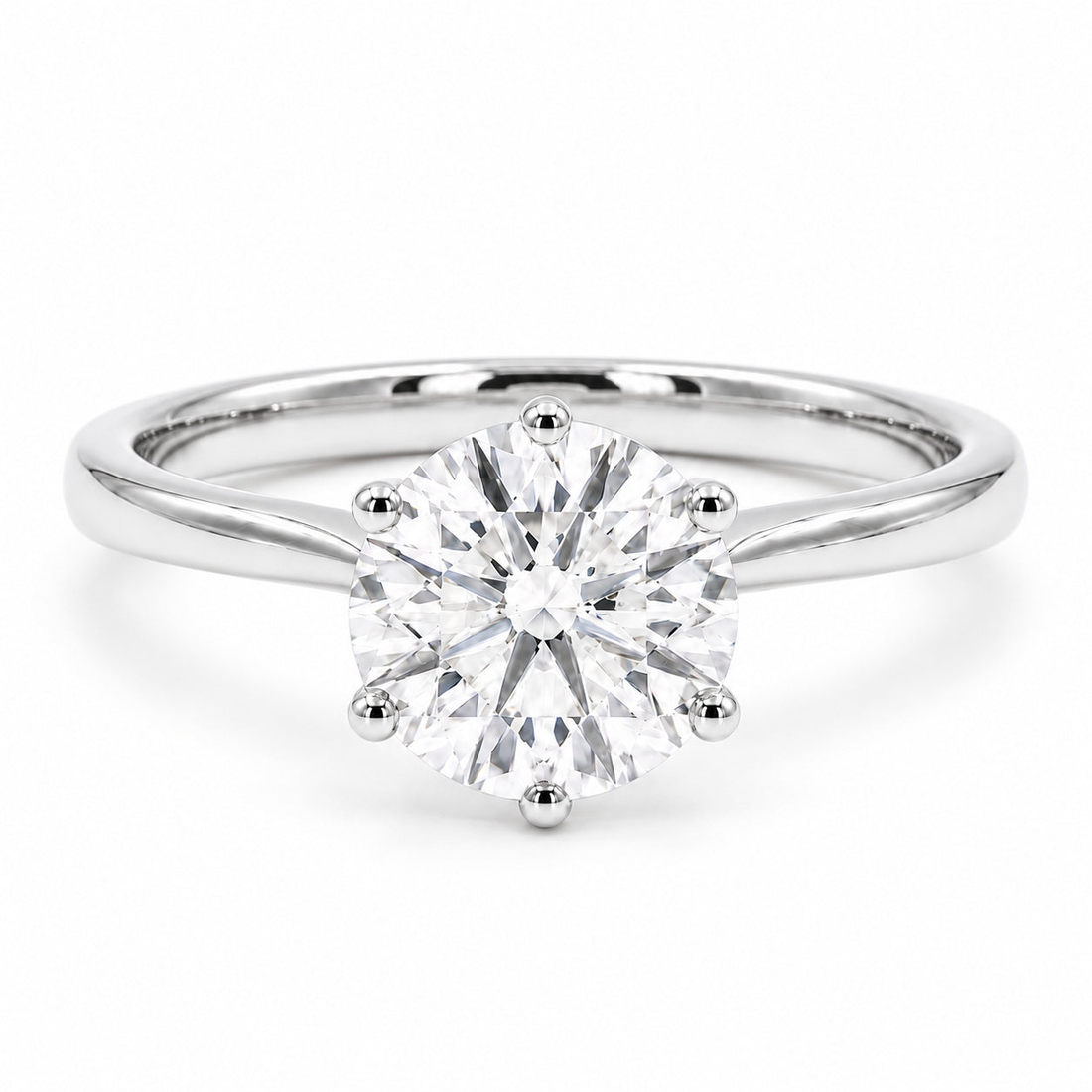 The Tiffany round lab diamond solitaire ring in 14K white gold