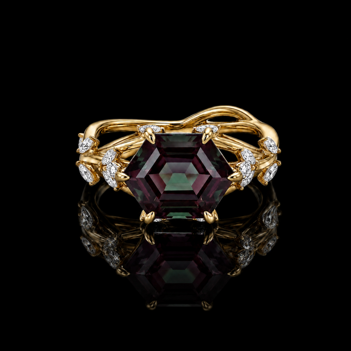 The Verbena — Dutch Marquise Alexandrite Garden Ring