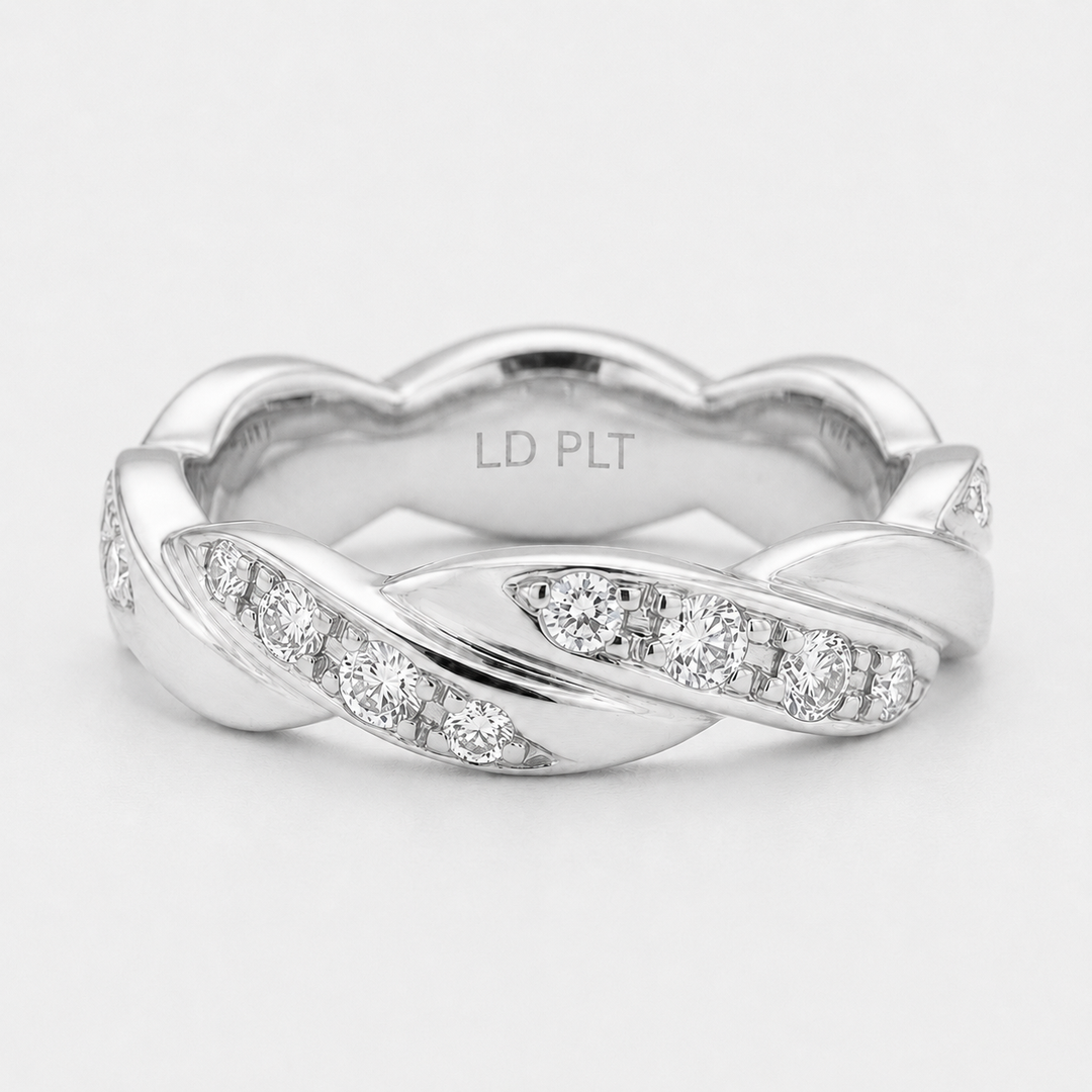 The Vine Twist — 5mm Diamond Wedding Band