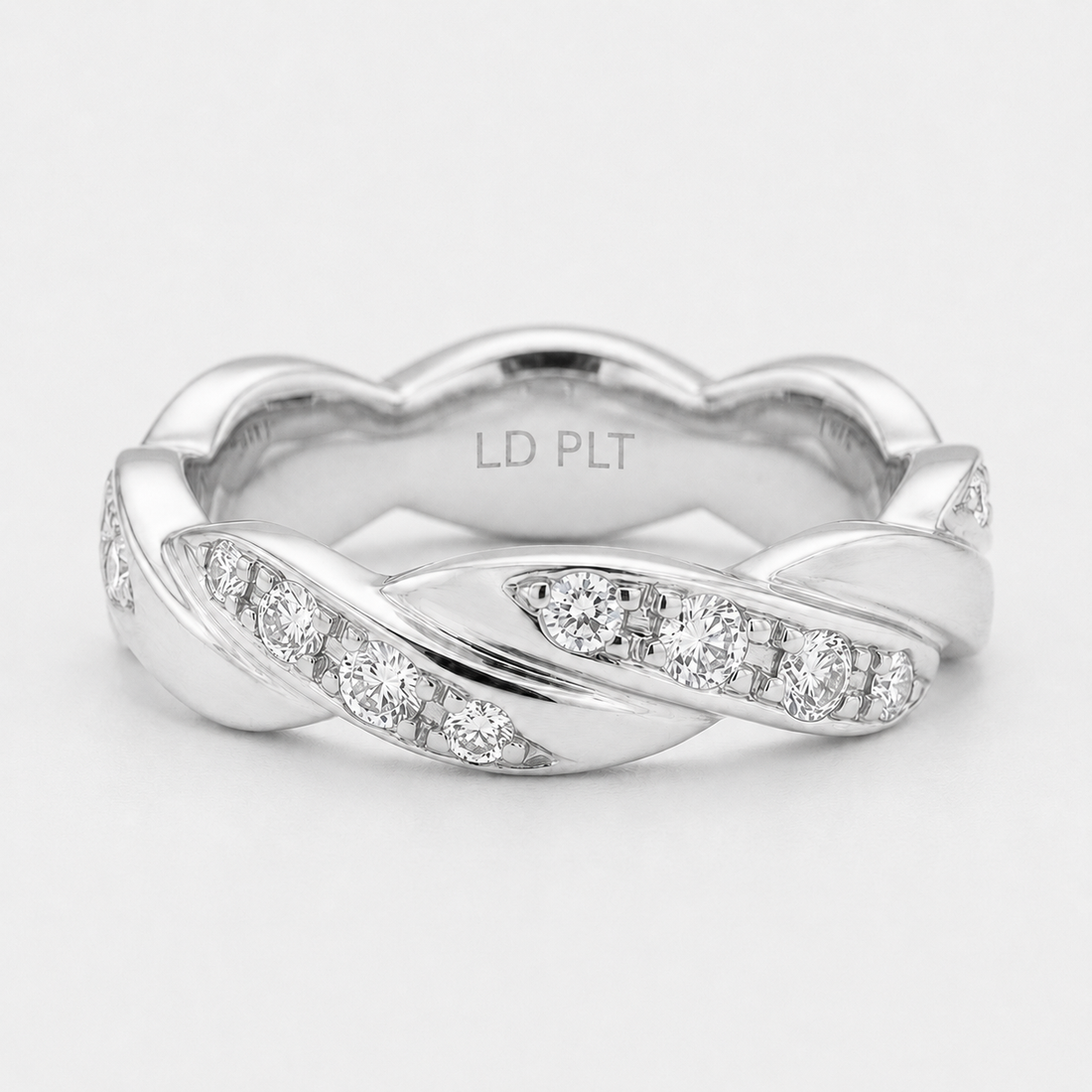 The Vine Twist diamond wedding band, 5mm, view 12
