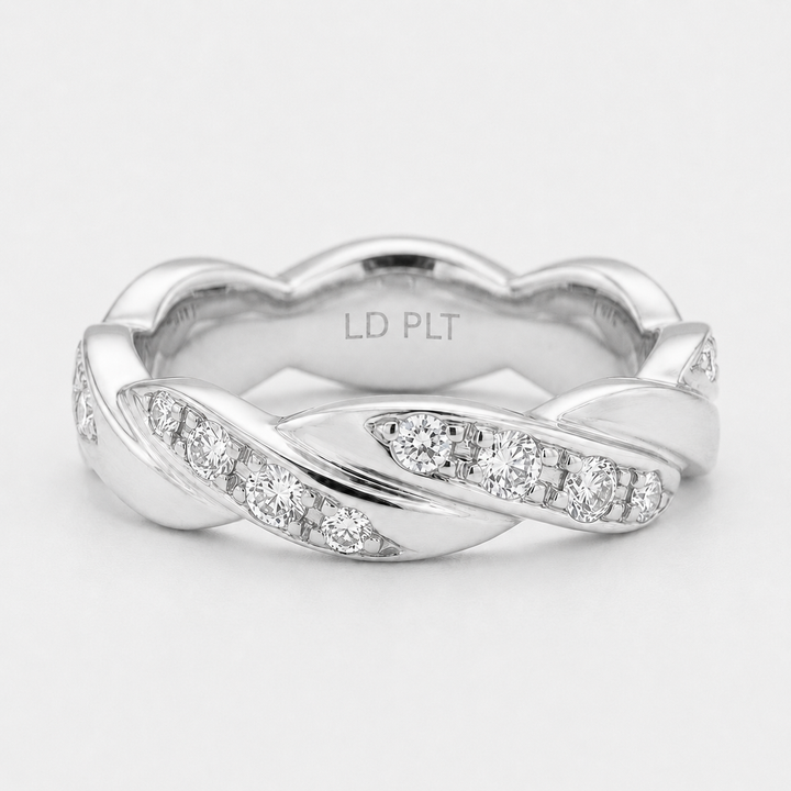 The Vine Twist — 5mm Diamond Wedding Band