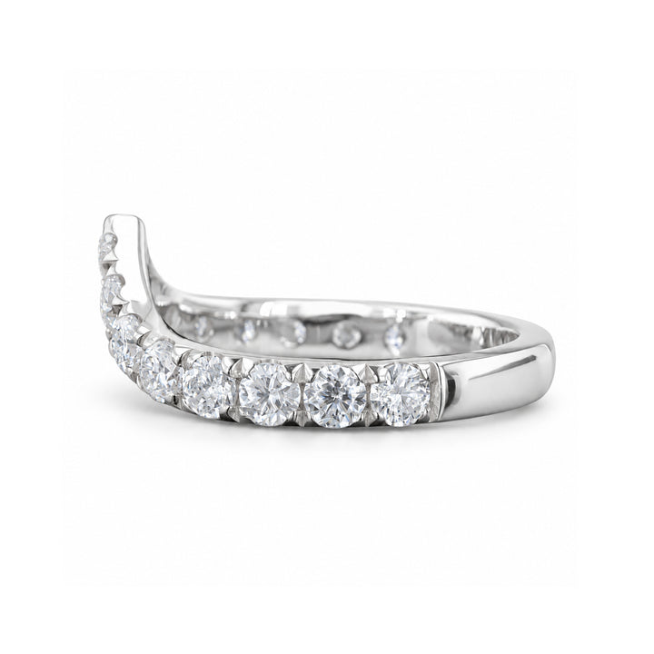 0.80ctw Diamond Chevron Stacking Band (1.8mm) in 14K white gold, side view