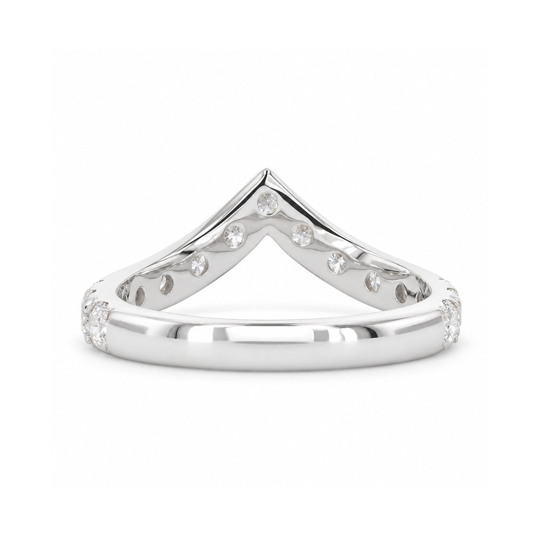 0.80ctw Diamond Chevron Stacking Band (1.8mm) in 14K white gold, profile