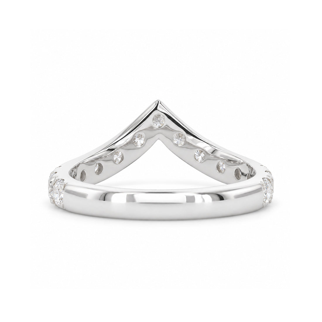 0.80ctw Diamond Chevron Stacking Band (1.8mm) in 14K white gold, profile