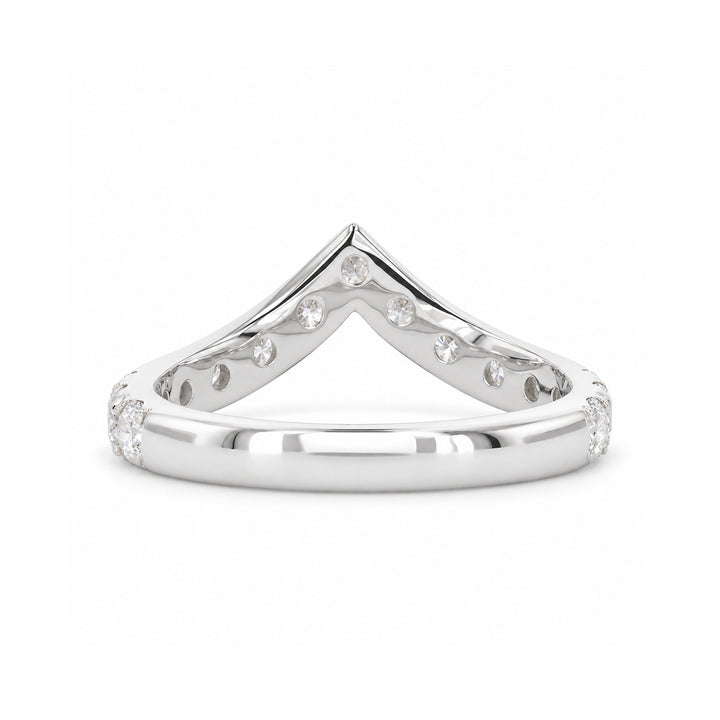 0.80ctw Diamond Chevron Stacking Band (1.8mm) in 14K white gold, profile