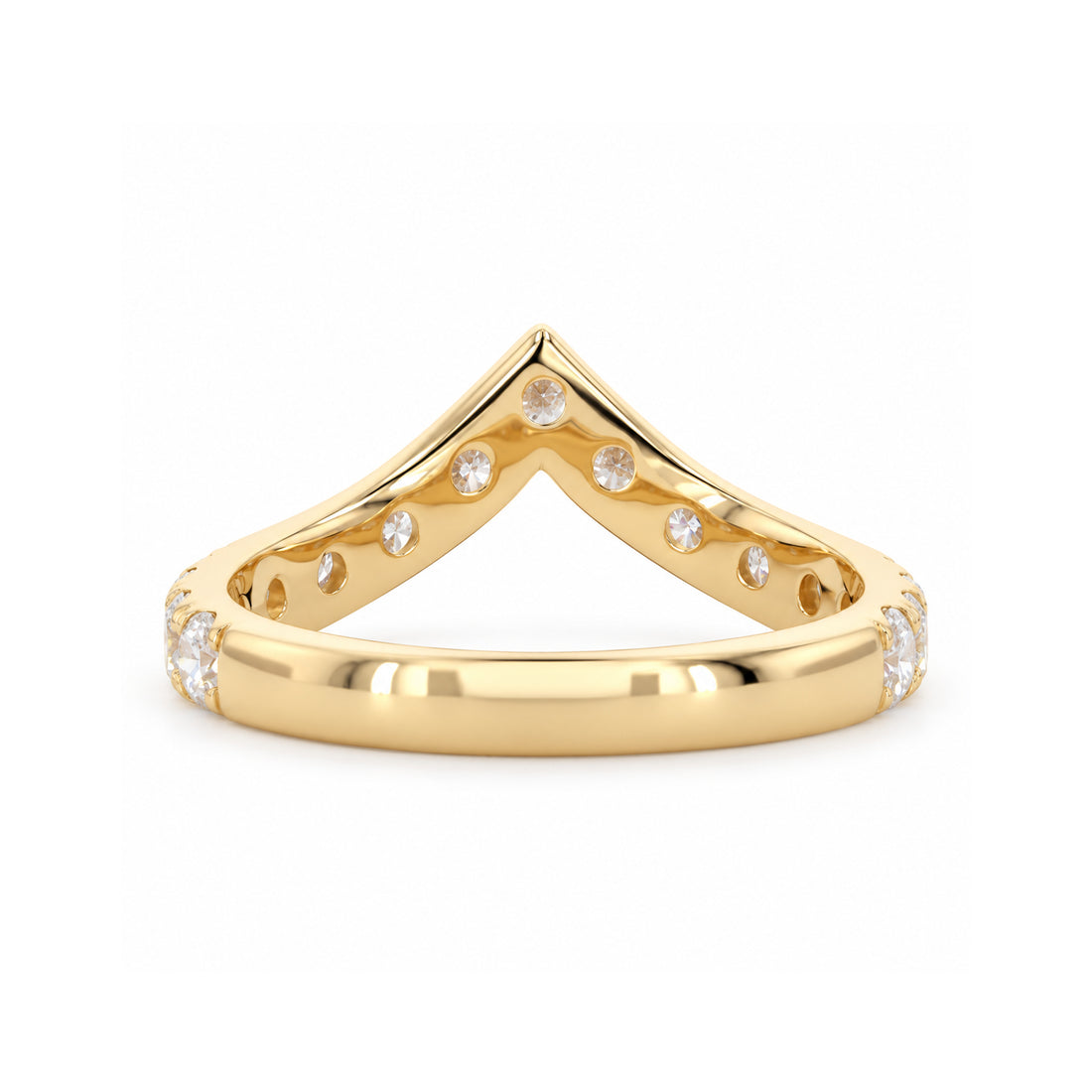 0.80ctw Diamond Chevron Stacking Band (1.8mm) in 14K yellow gold, profile