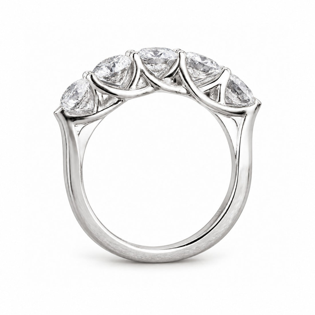 0.75ctw Round Diamond Five-Stone Band (3.5mm) profile in 14K White Gold