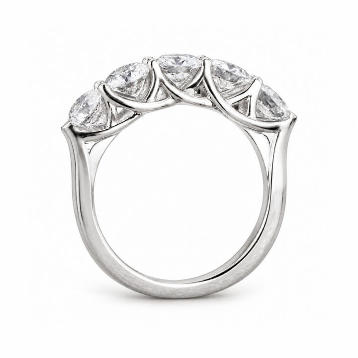 0.75ctw Round Diamond Five-Stone Band (3.5mm) profile in 14K White Gold