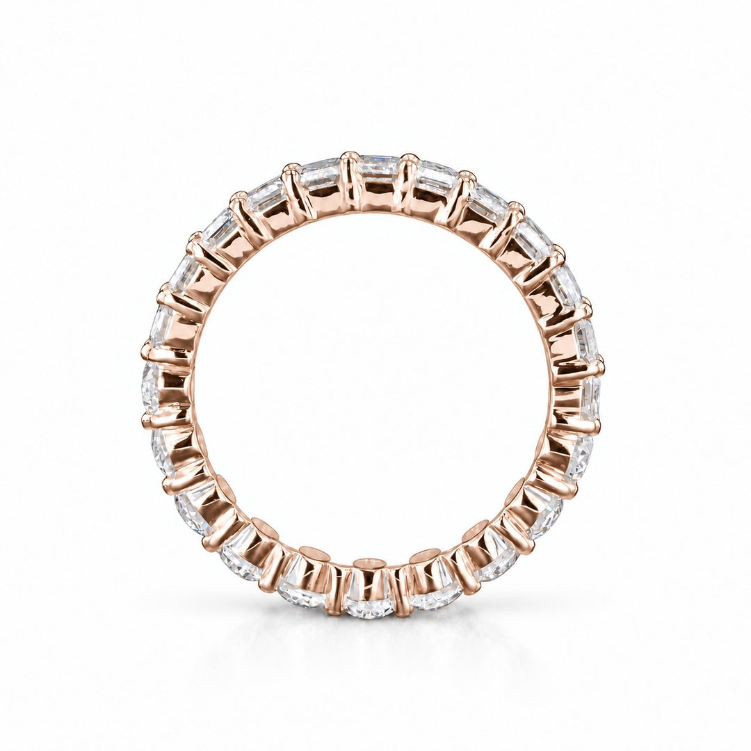 3.36ctw Half Oval & Half Emerald Diamond Eternity Band Ring (4mm) profile in 14K Rose Gold