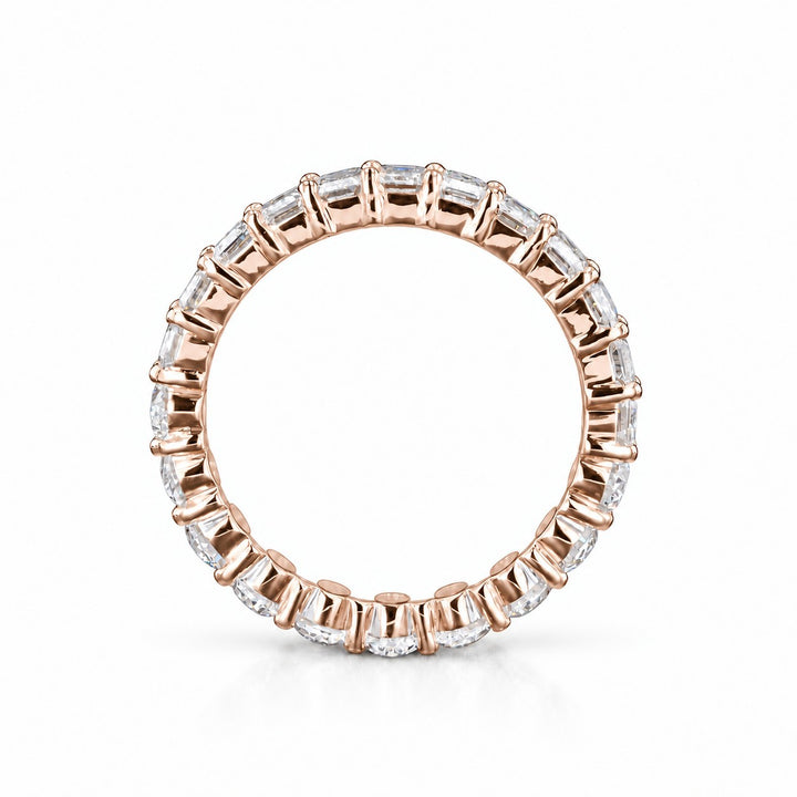 3.36ctw Half Oval & Half Emerald Diamond Eternity Band Ring (4mm) profile in 14K Rose Gold