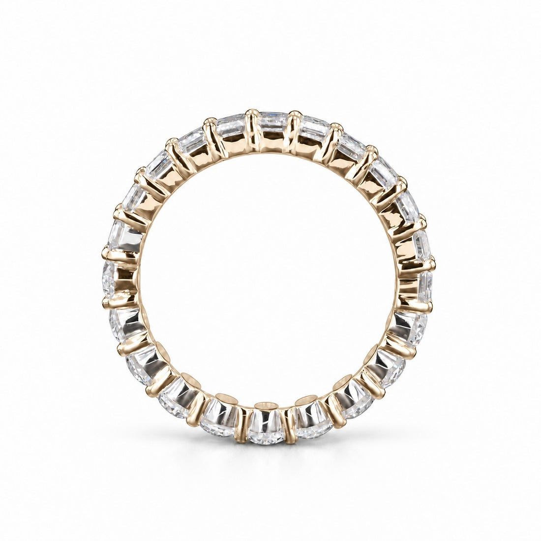 3.36ctw Half Oval & Half Emerald Diamond Eternity Band Ring (4mm) profile in 14K Yellow Gold